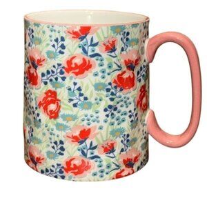 Bella Floral Collection Ceramic Mug 10 Strawberry Street 11 oz Blue & Pink